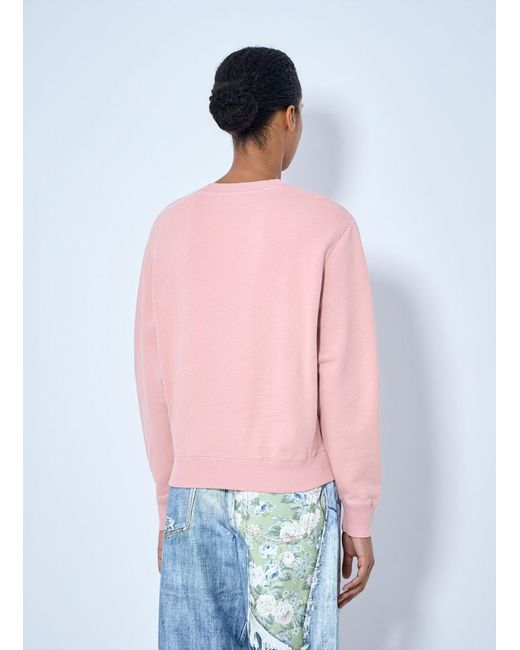 Acne Red Fleece Sweatshirt With Logo