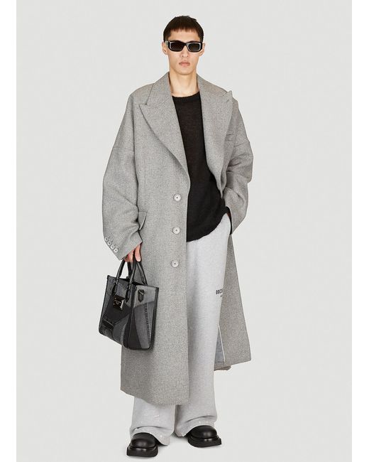 Dolce & Gabbana Gray Double-Breasted Wool Coat for men