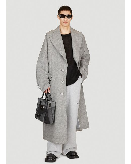 Dolce & Gabbana Gray Double-breasted Wool Coat for men