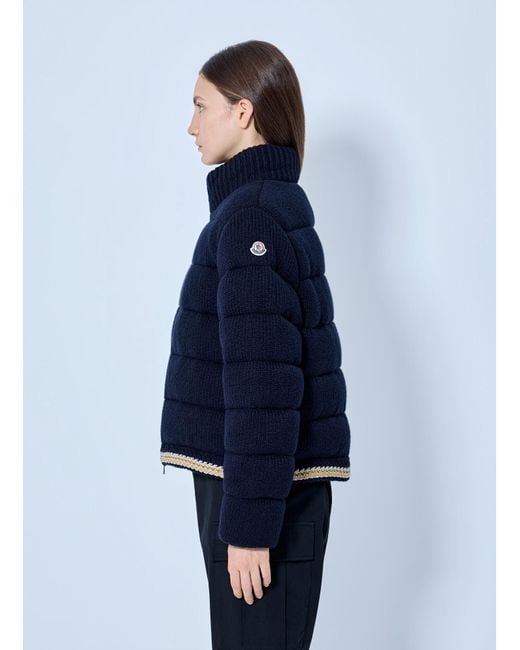 Moncler Blue Padded High-neck Jacket