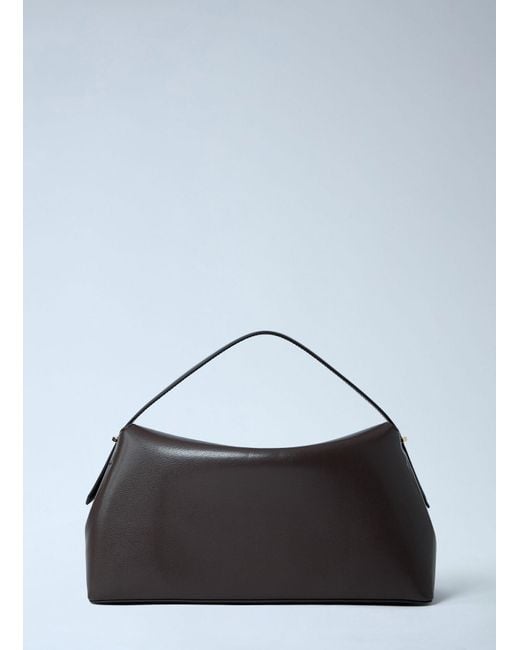 Totême Black T-Lock Leather Top-Handle Bag