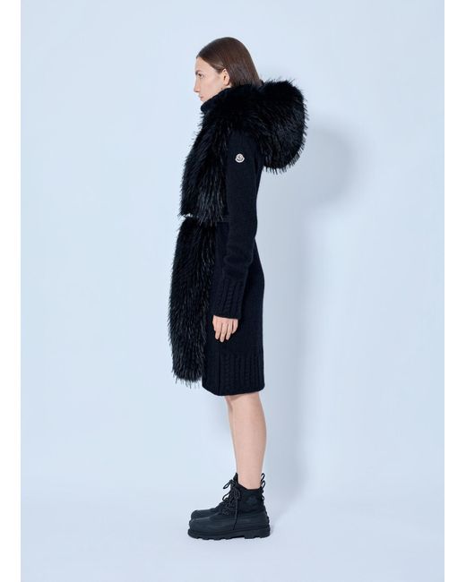 Moncler Blue Textured Wool-blend Coat