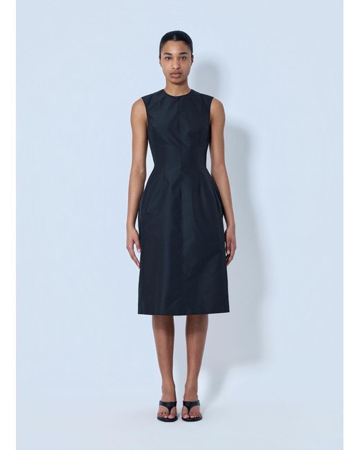 Jil Sander Blue Sleeveless Structured Midi Dress