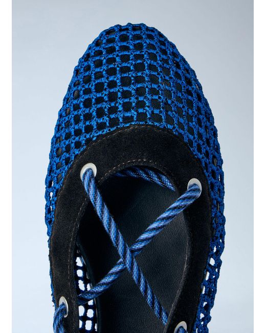 Kiko Kostadinov Blue Reticella Lace Up Boot