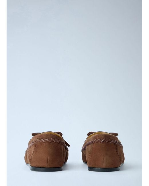 Prada White Suede Loafers