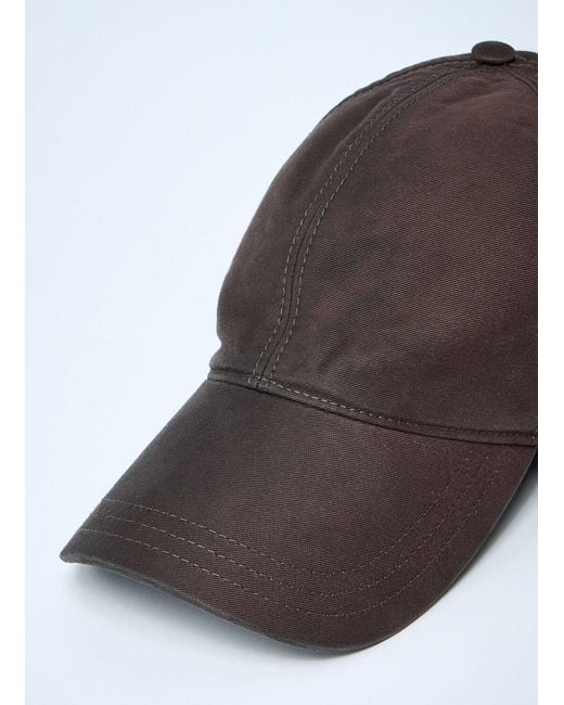 Prada Brown Logo Plaque Baseball Cap for men