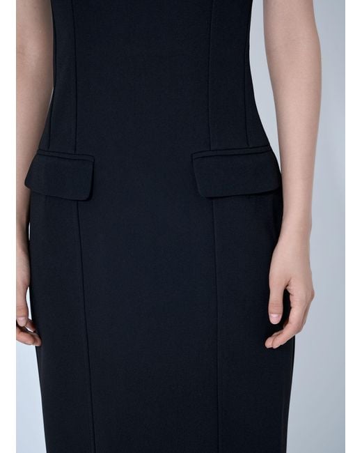 Totême Blue Strapless Pocket Dress