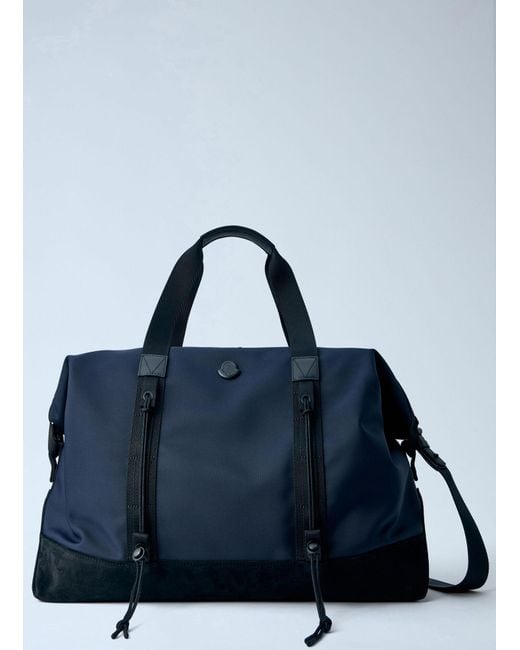 Moncler Blue Tech Duffle Weekend Bag for men