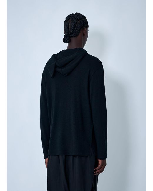 Yohji Yamamoto Blue Hooded Sweater for men