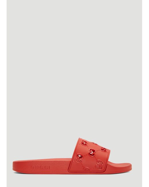Gucci Rubber GG Slide Sandal for Men | Lyst Australia