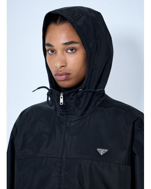 Prada Blue Re-Nylon Drawstring Coat