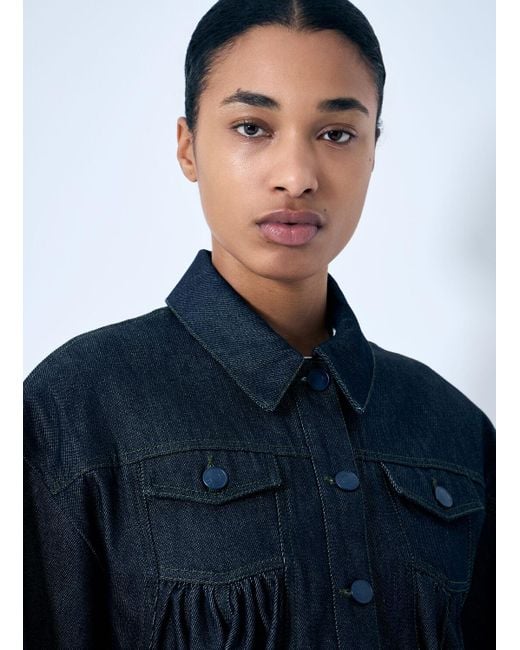 Cecilie Bahnsen Alice Denim Jacket in Blue | Lyst
