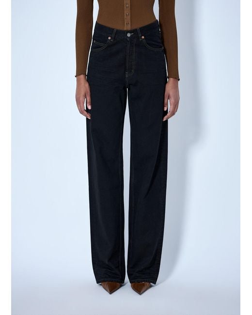 Saint Laurent Blue V-Waist Long Baggy Jeans