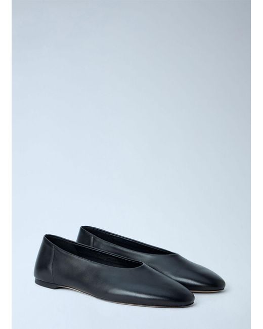 Totême Black Slip Nappa Ballerinas
