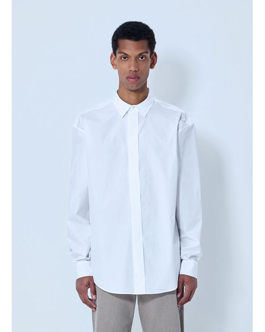 The Row White Cotton Poplin Long-Sleeve Shirt for men