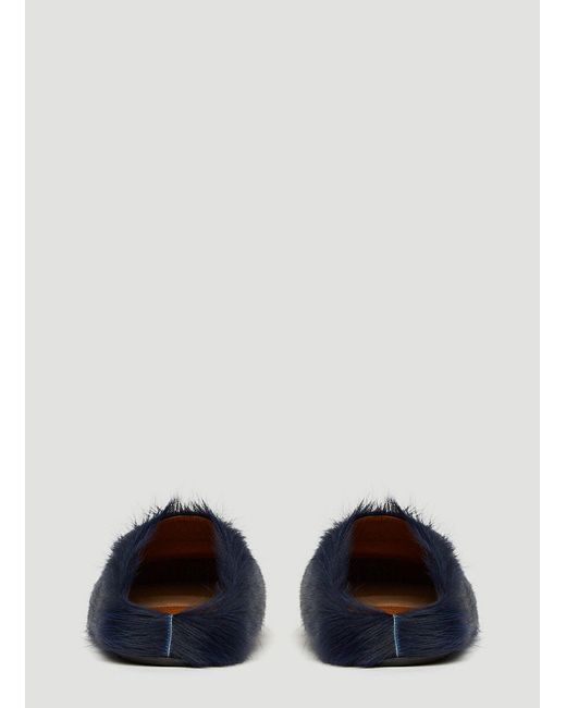 Marni Blue Calf Hair Fussbett Mules for men