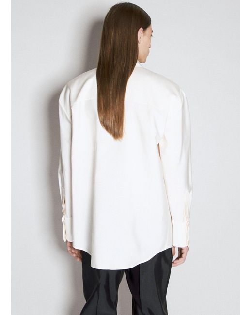 Saint Laurent White Faille Overshirt for men