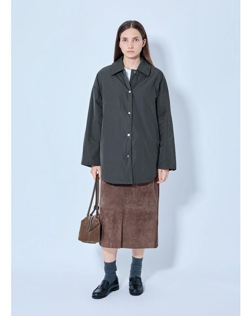 Max Mara Gray Oversized Button-down Jacket