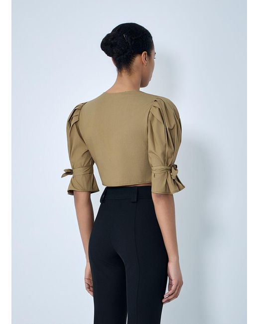 Chloé Blue Chloé Structured Cropped Blouse
