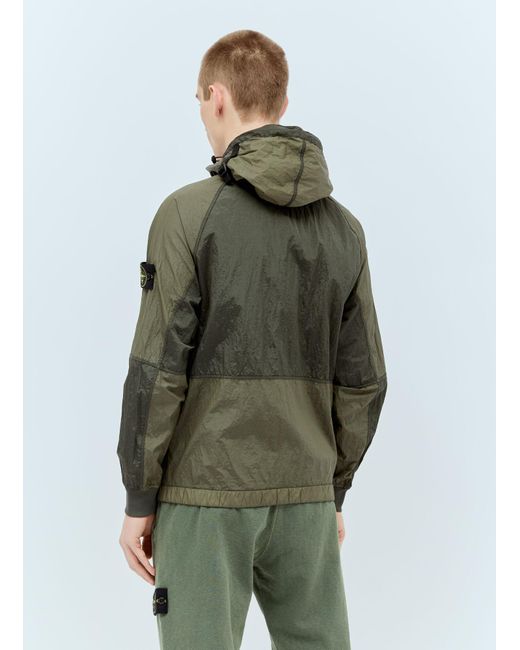 Stone Island Green Lightweight Hooded Jacket for men