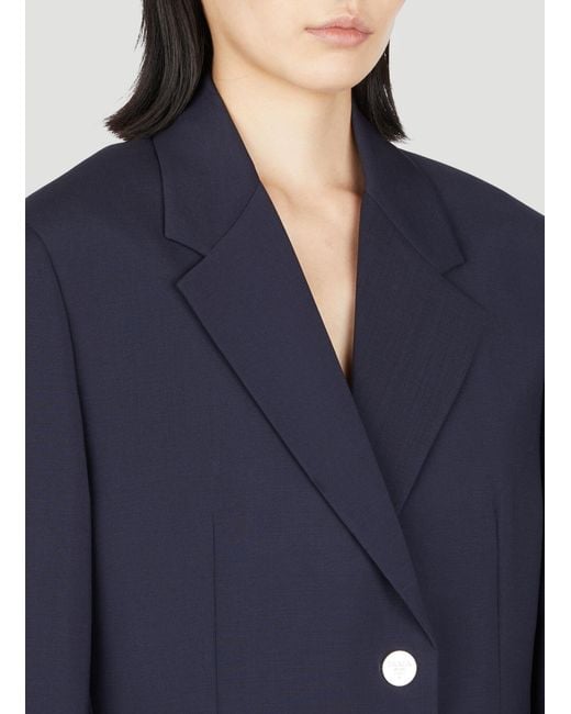Prada Blue Wool Mohair Suit Blazer