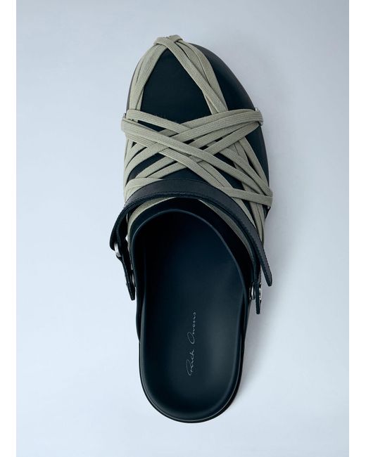 Rick Owens Green Megalace Mule Granola Flats for men
