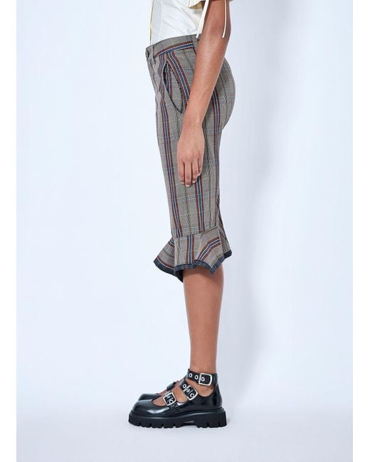 Vivienne Westwood Gray Flared Plaid Cropped Trousers