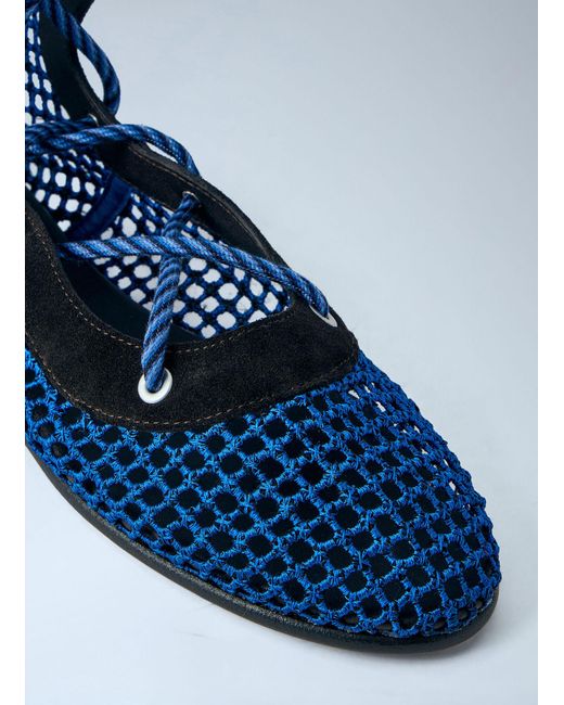 Kiko Kostadinov Blue Reticella Lace Up Boot