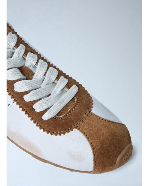 Miu Miu White Plume Sneakers