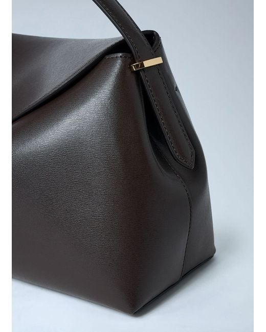Totême Black T-Lock Leather Top-Handle Bag