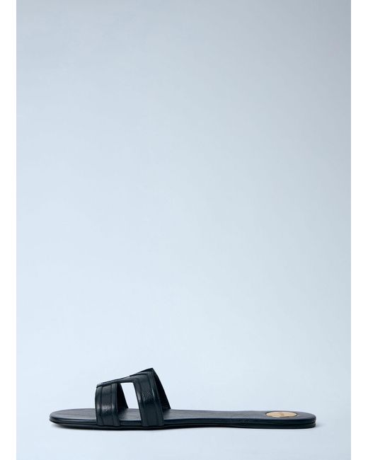 Saint Laurent White Mabrouka Leather Sandals