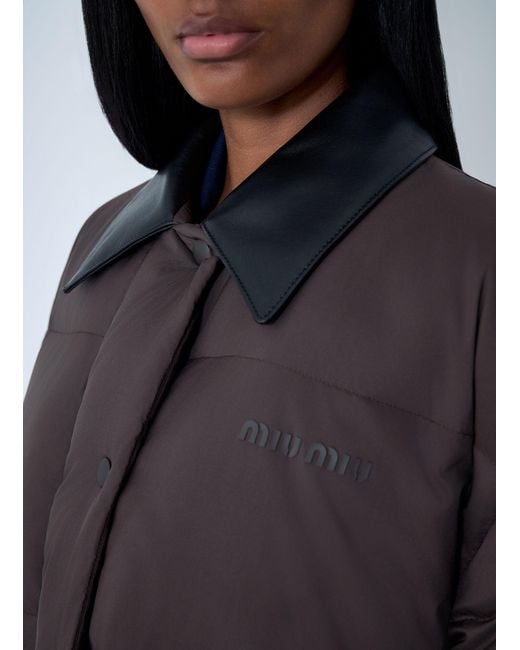 Miu Miu Gray Logo Motif Jacket