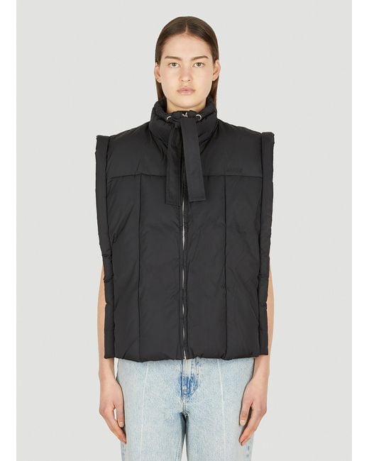 Ganni Oversized Puffer Vest in Black | Lyst