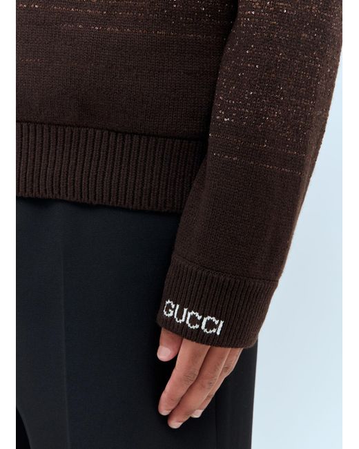 Gucci Multicolor Sequin Crewneck Sweater for men