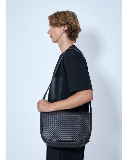 Bottega Veneta Black Veneto Large Messenger Bag for men