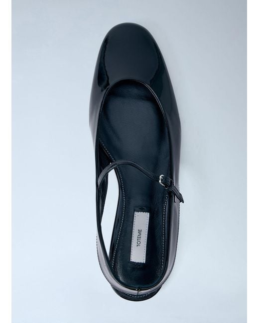 Totême White Patent Leather Slingback Flats