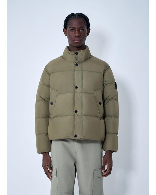 Stone Island Green Logo Patch Bomber Jacket for men