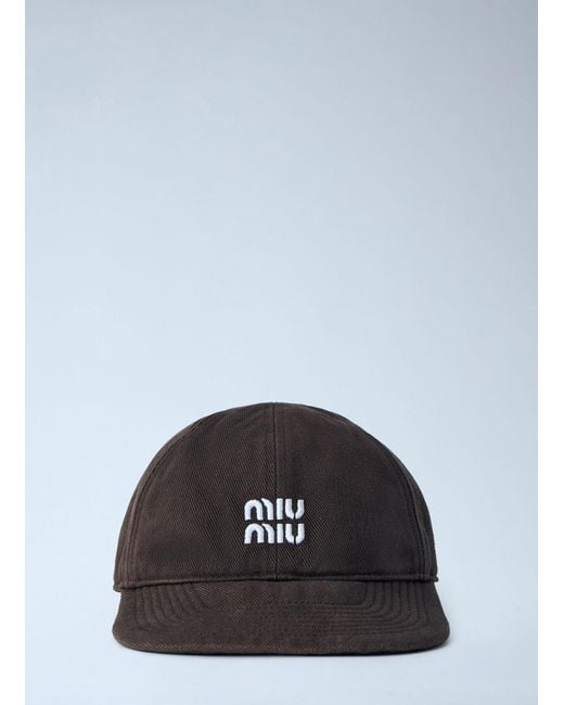 Miu Miu Blue Denim Baseball Cap for men