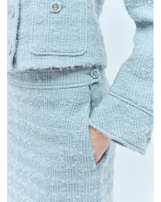 Gucci Blue Tweed Mini Skirt