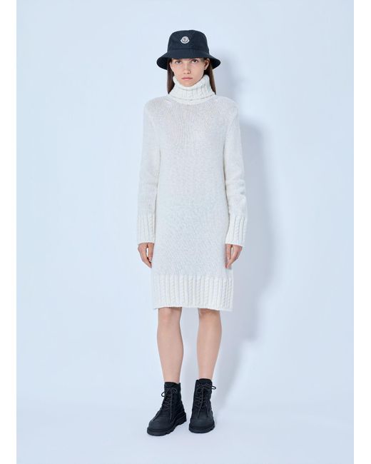 Moncler Blue Turtleneck Knit Dress