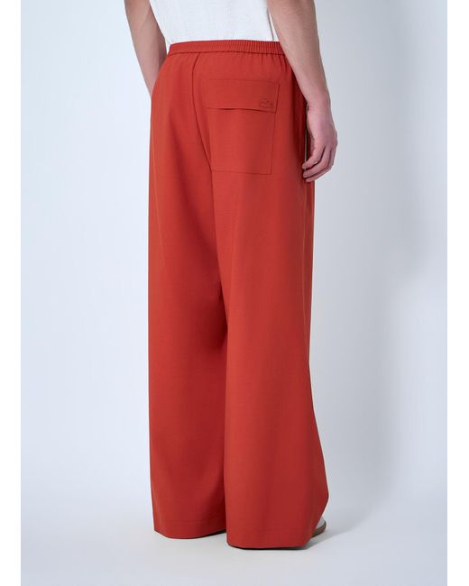 Lacoste Red Wide-Leg Elasticated Trousers for men