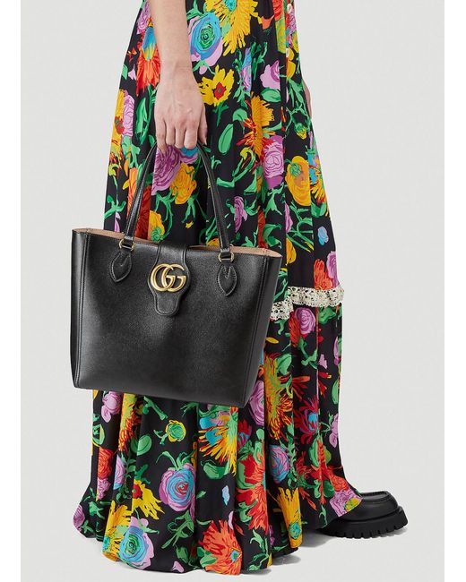 Gucci Leather Small Tote With Double G 
