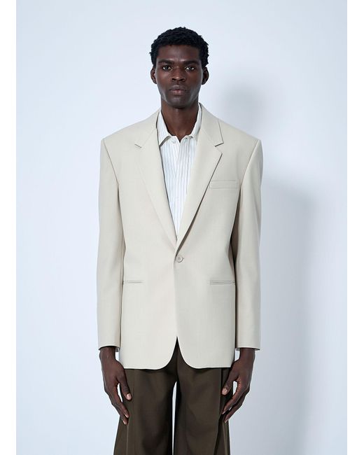 Saint Laurent White Yves Single-Breasted Blazer for men