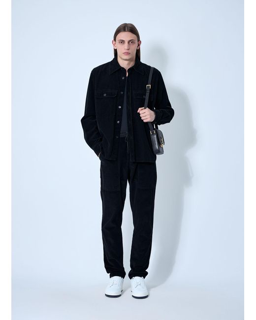 Saint Laurent Black Corduroy Drawstring Pants for men