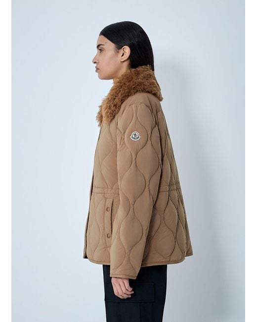 Moncler Blue Quintin 3-In- Shearling-Trimmed Short Down Jacket