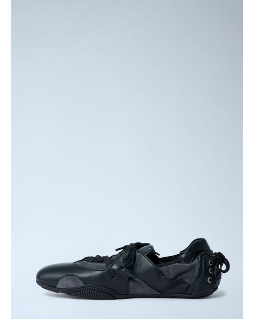 Acne White Leather Lace-Up Sneakers for men