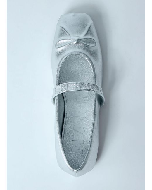 Marni Blue Leather Mary Jane Shoes