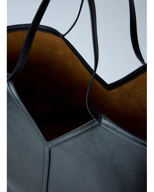 Saint Laurent Blue Y Thin Tote Bag With Removable Pouch