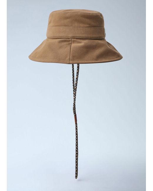 Moncler White Logo Patch Bucket Hat