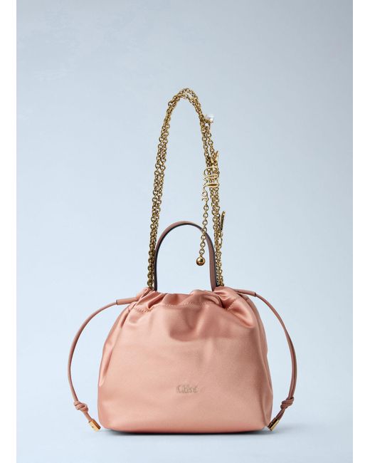Chloé Blue Drawstring Chain Icons Handle Bag